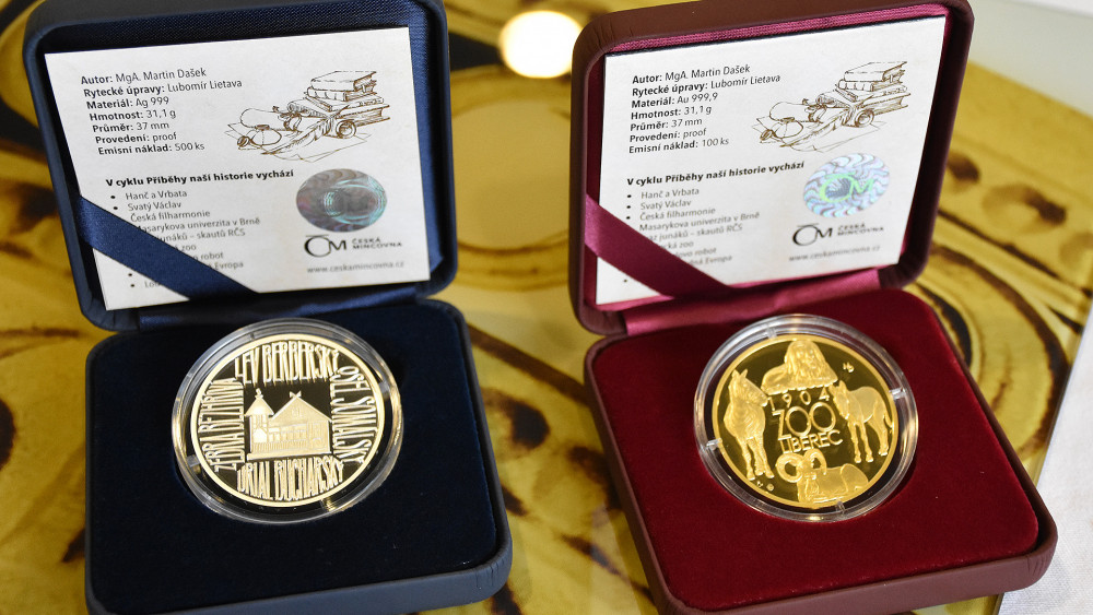 Stříbrná a zlatá pamětní mince vyražená ke 115. výročí založení liberecké ZOO.