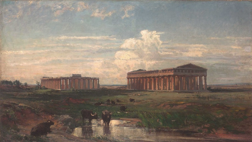 Wilhelm Riedel - Krajina s antickými chrámy - 1862