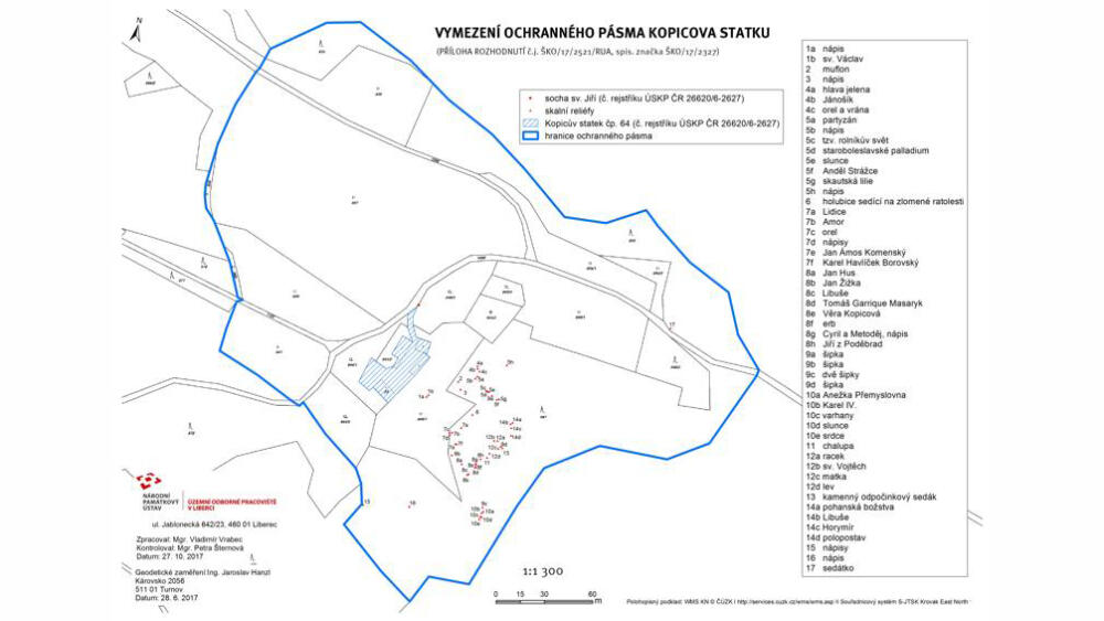 Na stránkách NPÚ (https://pamatkovykatalog.cz) naleznete nákres všech katalogizovaných reliéfů a objektů.