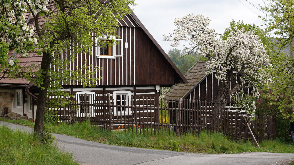 Besedice, malebná vesnička plná roubenek.