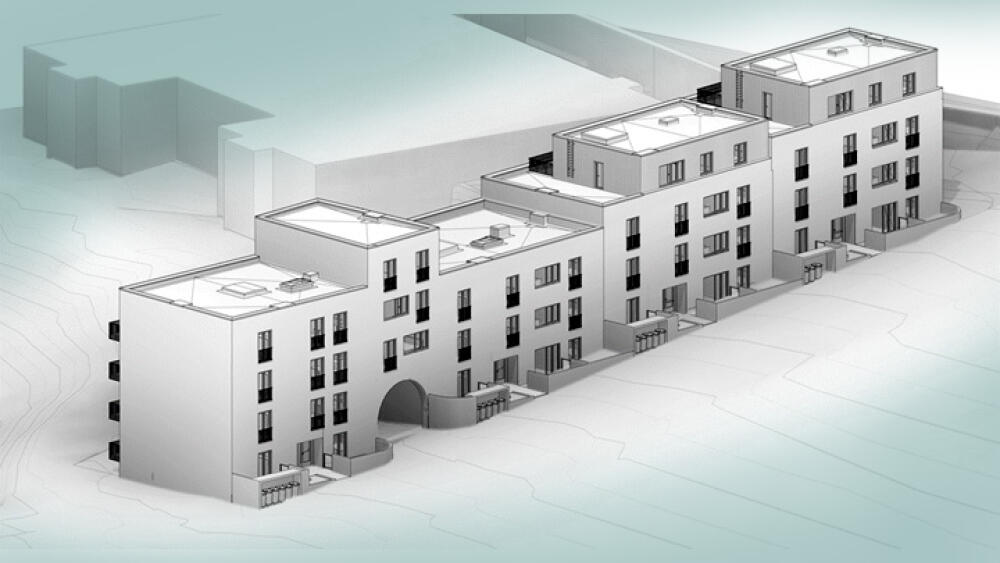 Architektonická studie, pohled do ulice Na Žižkově. (Zdroj: Tiskový servis MML)