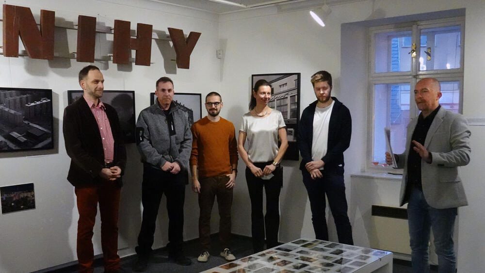Z leva do prava: Tomáš Chvátal, David Chlum, Vojtěch Kousal, Adéla Kodoňová, Štěpán Flekna a Miroslav Šnaiberk.