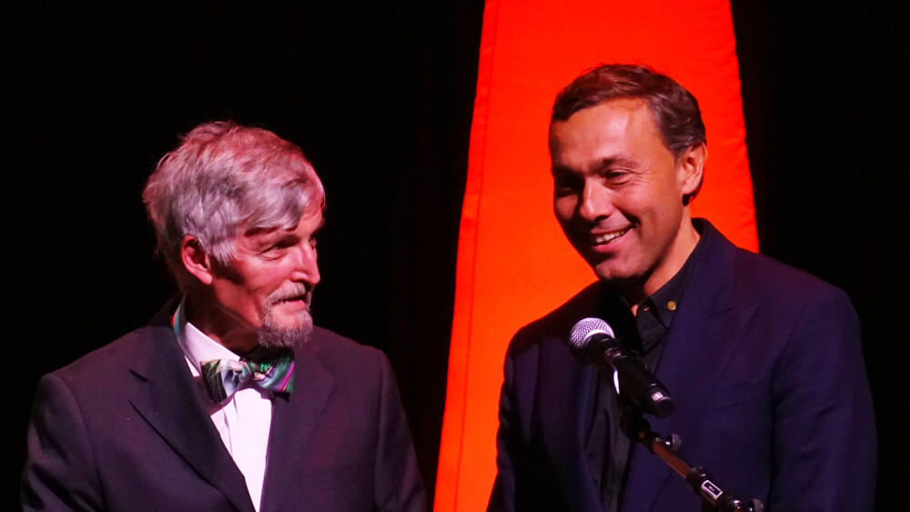 Emeritní prezident festivalu Vladimír Boháč (vlevo) a prezident festivalu Leon Jakimič.