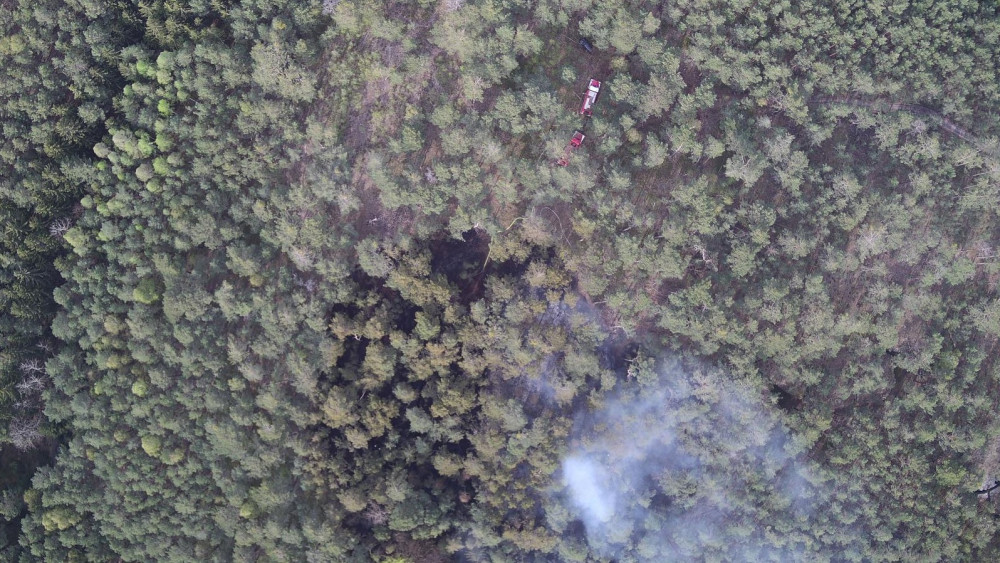 Zapojení dronu do zásahu v Tuhani, foto: HZS LK