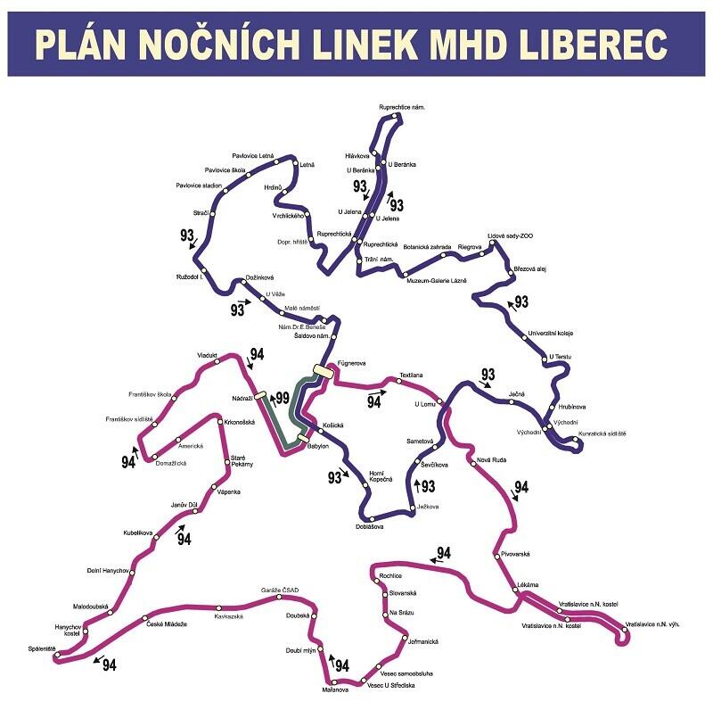mapka spojů