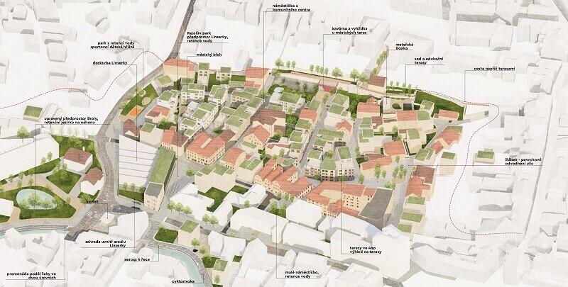 Studie lokality Papírového náměstí, celek. Repro z www.liberec.cz