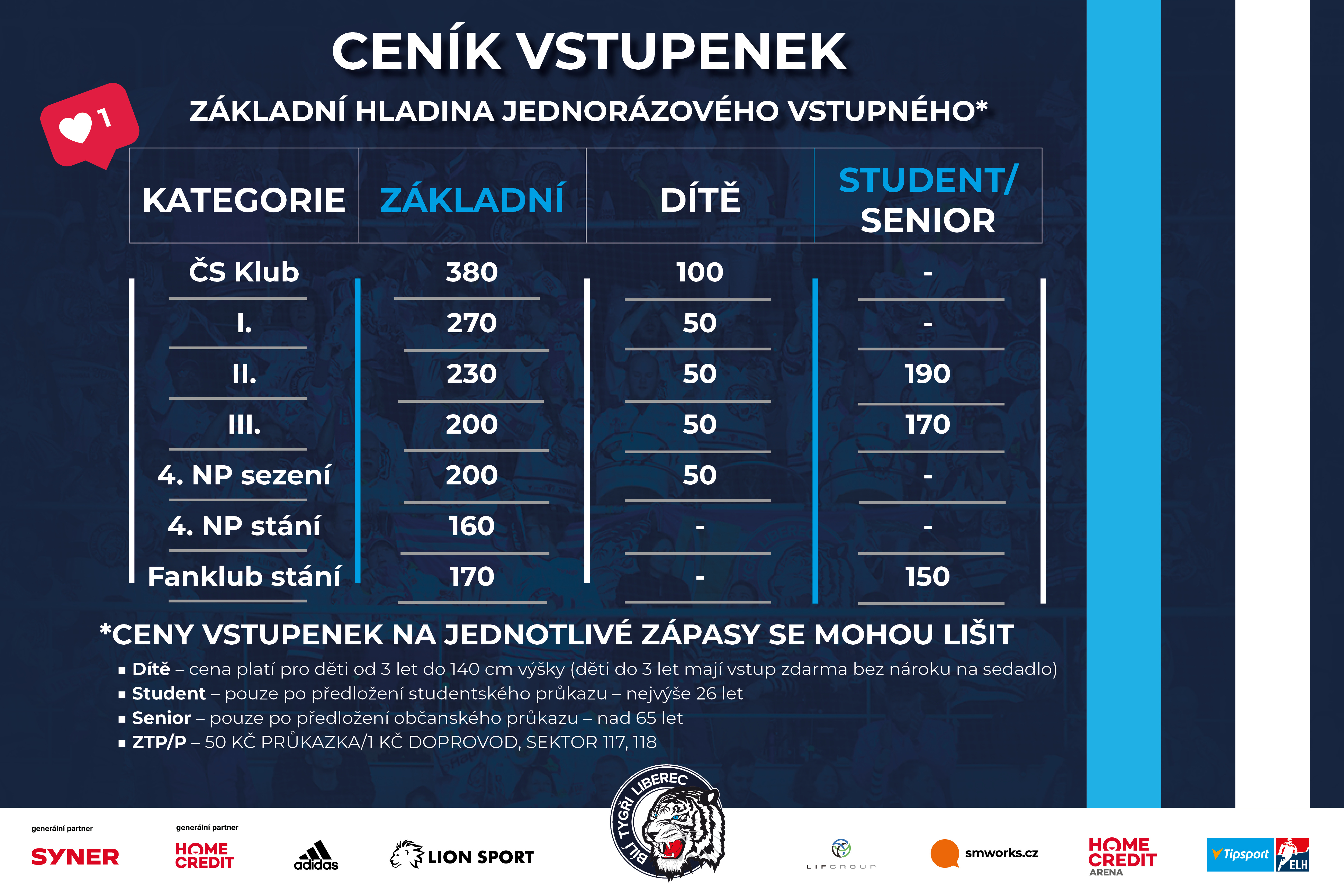 Ceník vstupenek