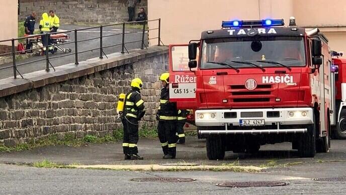 Cvičení dobrovolných hasičů ve vratislavickém pivovaru, foto: HZS