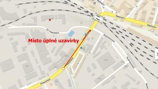 Úplná uzavírka Přepeřská ulice