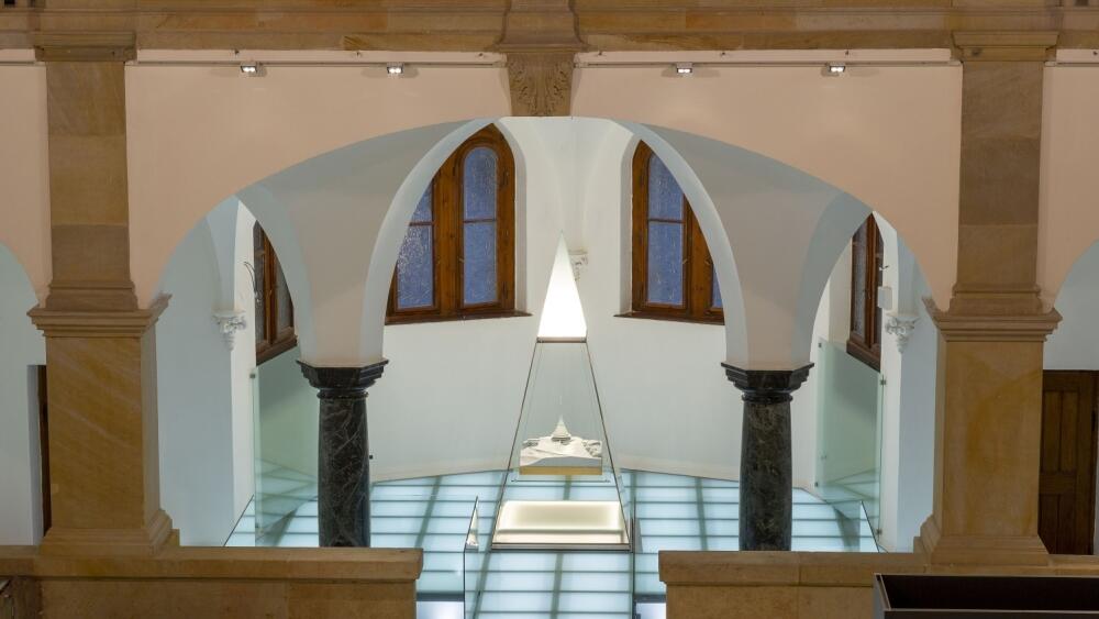 Architektonický model vysílače a hotelu na Ještědu – ústřední exponát výstavy Liberec kontra Reichenberg, foto: Milada Dománková, SČM