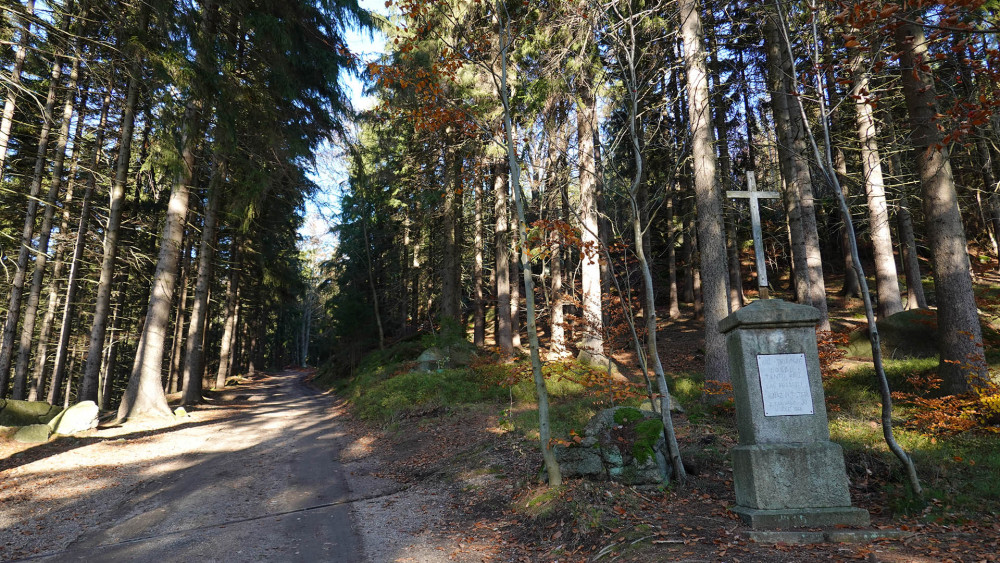 Cesta vzhůru je pohodlná a je součástí modrého Tanvaldského okruhu.