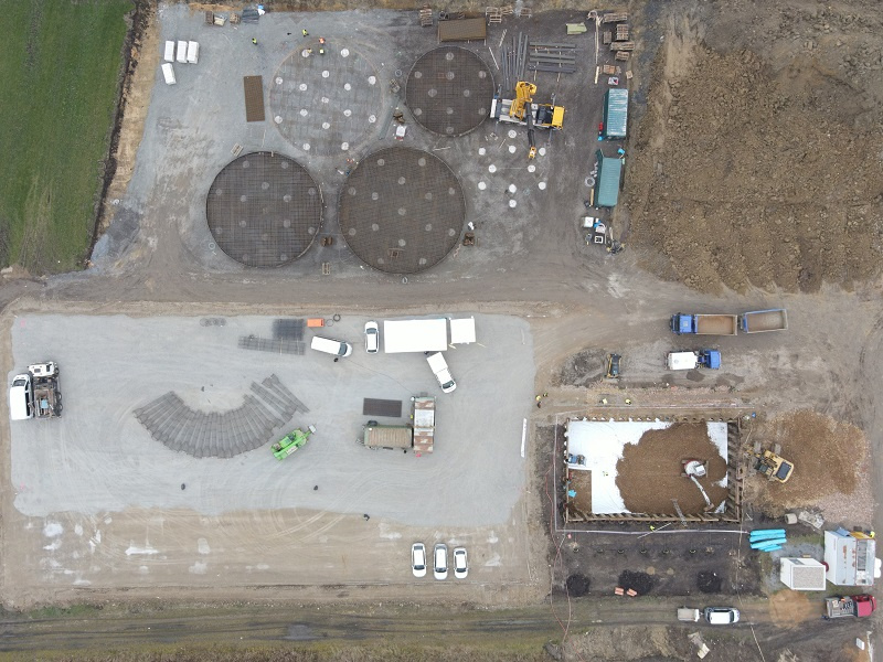 Snímek staveniště z dronu. Foto: SYNER