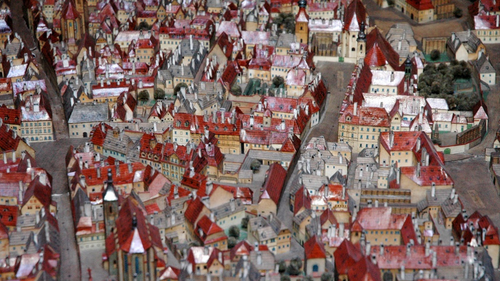 Langweilův model Prahy, výřez. Foto z www.kultura.praha.eu