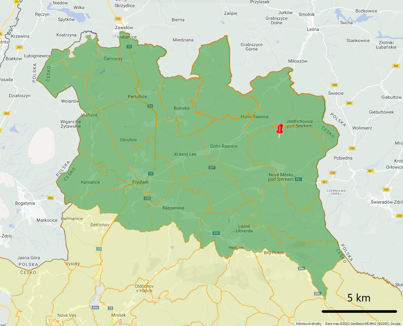 Mapa pásma infekce