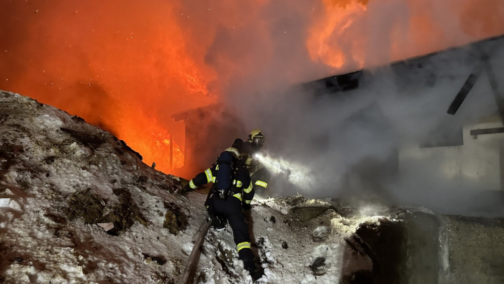 Požár pily v Lučanech na Jablonecku, foto: X/HZS LK
