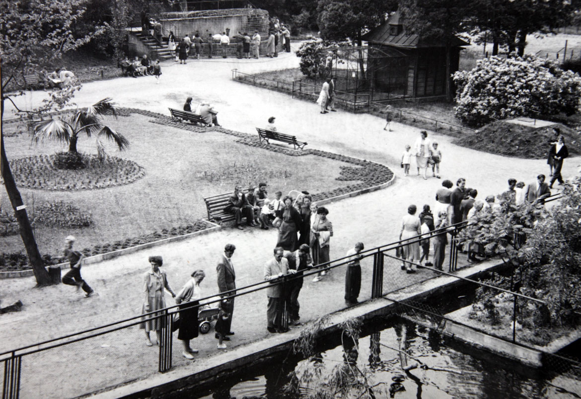 Parková úprava spodní části po povodni v roce 1958.