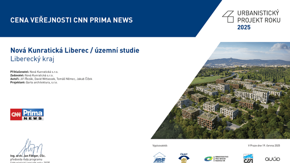 Ocenění pro projekt Nová Kunratická, detail